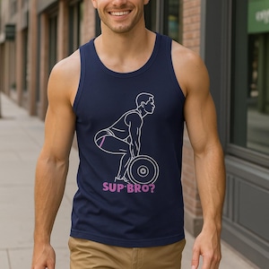 Funny Gay Gym Tank Top, Sup Bro Workout Tee, Power Bottom Tank Top, LGBTQ+ Pride Fitness Apparel - 16 Vibrant Colors
