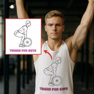 Funny Gay Gym Tank Top, Thighs For Guys Workout Tee, Power Bottom Tank Top, LGBTQ+ Pride Fitness Apparel - 16 Vibrant Colors