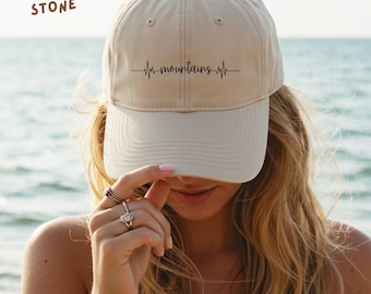 Mountain Embroidered Baseball Cap – Hiking, Nature, Adventure Hat – Outdoor Lovers Gift