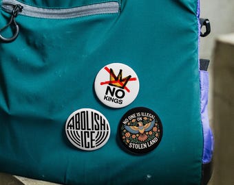 No Kings Pin Abolish ICE Button No One is Illegal pin Political Protest Pin Anti-Trump Pin Chinga La Migra Immigration gift Activist gift