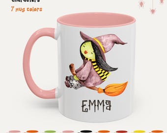 Anpassad Halloween-mugg Personlig läskig Halloween-barnpresent Barnlägermugg Varm chokladmugg Halloween-lagmugg Spöklika vibbar Söt häxmugg