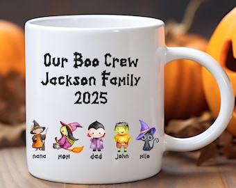Personalized Halloween family mug Matching Personalized Family gift Halloween characters Boo Crew Halloween mug Custom gift for family