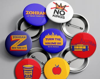 Mamdani pin Zohran Mamdani Pin Button set Mamdani for New York Pin Political Pin Activist pin Campaign Slogan Turn the Volume Up Button