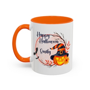 Personalized Halloween Coffee Mug: Pumpkin Witch Design