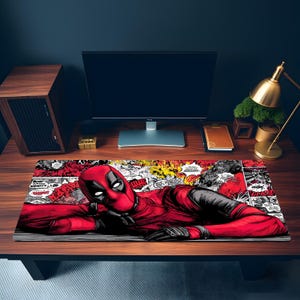 Deadpool Marvel Desk Mat | Gaming Mouse Pad, Large Desk Pad