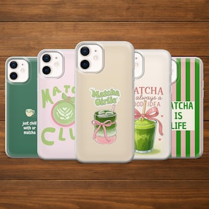 Matcha Lover Handyhülle Vegan Girlie Cover für iPhone 17Pro, 16, 15, 14, 13, 12, Samsung S25, S24, S23FE, S22, A16, A56, Pixel 9, 9Pro, 8A