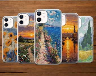 Oil Painting Phone Case Landscape Fine Art Cover for iPhone 17Pro, 16, 15, 14, 13, 12, Samsung S25, S24, S23FE, S22, A26, A56, Pixel 10, 9