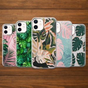 Tropical Leaves Phone Case Plant Lover Cover for iPhone 17Pro, 16, 15, 14, 13, 12, Samsung S25, S24, S23FE, S22, A16, A56, Pixel 10, 9Pro, 8