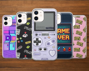 Etui na telefon Retro Arcade Pixel Gaming Cover do iPhone'a 17Pro, 16, 15, 14, 13, 12, Samsunga S26, S25, S24, S23, A16, A56, Pixel 10, 9Pro