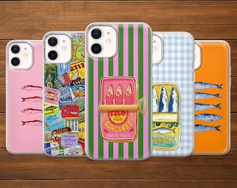 Sardine Phone Case Stone Fish Sea Life Cover for iPhone 17Pro, 16, 15, 14, 13, 12, Samsung S25, S24, S23FE, S22, A26, A56, Pixel 10, 9