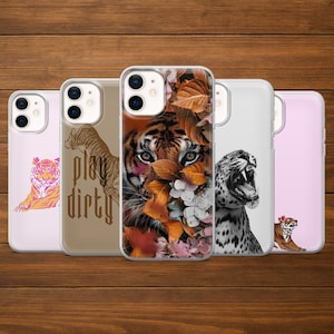 Tiger Phone Case Leopard Jungle Cover for iPhone 17Pro, 16, 15, 14, 13, 12, Samsung S25, S24, S23FE, S22, A16, A26, A56, Pixel 10, 9Pro, 8A