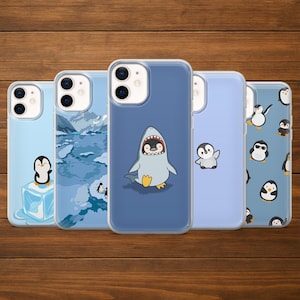 Cute Penguin Phone Case Arctic Animal Cover for iPhone 17Pro, 16,  15, 14, 13, 12, Samsung S25, S24, S23FE, S22, A16, A56, Pixel 10, 9Pro, 8