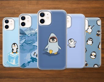 Cute Penguin Phone Case Arctic Animal Cover for iPhone 17Pro, 16,  15, 14, 13, 12, Samsung S25, S24, S23FE, S22, A16, A56, Pixel 10, 9Pro, 8