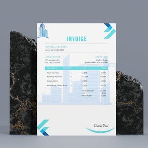 Baustellen Rechnung Vorlage Canva | Bearbeitbares Subunternehmer-Abrechnungsformular | Druckbarer Kostenvoranschlag und Rechnung | Sofort Download PDF