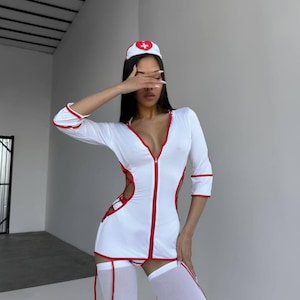 For Adult Nurse Costume, Nurse Lingerie, Halloween Nurse Cosplay Costume, Roleplay Nurse Dress Sexy Nurse Uniform Adult Nurse Outfit Cosplay