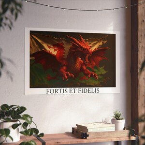 Roaring Dragon Art Print, Fine Art Wall Decor, Welsh Flag Poster, Unique Home Decoration,