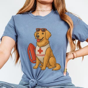 Golden Retriever Lifeguard T-Shirt - Funny Dog Summer Shirt, Beach Dog Graphic Tee, Cute Pet Lover Gift, Dog Humor Shirt, Unisex Dog Shirt