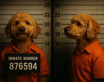 Custom Pet Mugshot Portrait - Digital Download
