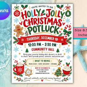 Redigerbar julklappsflyermall, julfestinbjudan, Canva