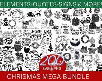 Christmas SVG Bundle, Quotes, Signs, Ornaments (Digital Download)