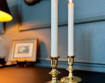 Baldwin Solid Brass Candlestick Holder | Sold Individually | No felt pad | Heavy 4” Candle Holders | Polished Brass | Traditional Home Decor