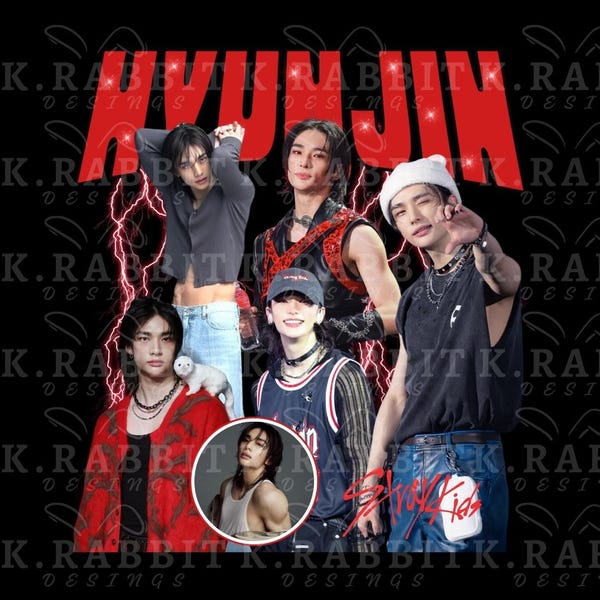 Hyunjin Stray Kids T-shirt /Vintage bootleg SKZ /PNG design /K-pop T-shirt /Instant download /Ready to print