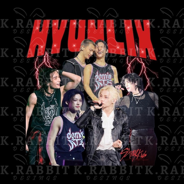Design inspired Hyunlix/Fan design of Felix and Hyunjin/PNG format/High quality without background DTG, DTF, vintage style