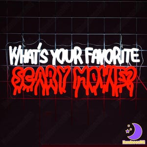 Wat is je favoriete enge film neonreclame, horrorfilms neonlicht, aangepaste enge films kamerdecoratie, kinderkamerdecor, halloweencadeau voor haar