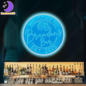 Custom Bar LED Neon Sign, Engraved Cocktail Beer Neon Light, Man Cave Sign, Home Bar LED Neon Light Wall Decor, Father&#39;s Day Gifts For Him
