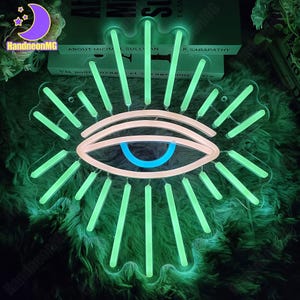 Evil Eye LED Neon Sign, Funny Anime Neon Light, Cartoon Eye Night Light, Good Luck Sign, Spiritual Lights, Kids Room Decor,Best Gift For Her