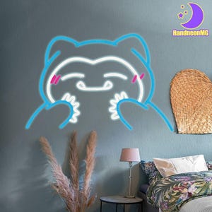 Smile Bear Cartoon Neon Sign, Cute Anime LED Neon Light, Lazy Anime Character Night Light,Kid&#39;s Room Decor,Wall Decor Art,Man Cave Game Gift