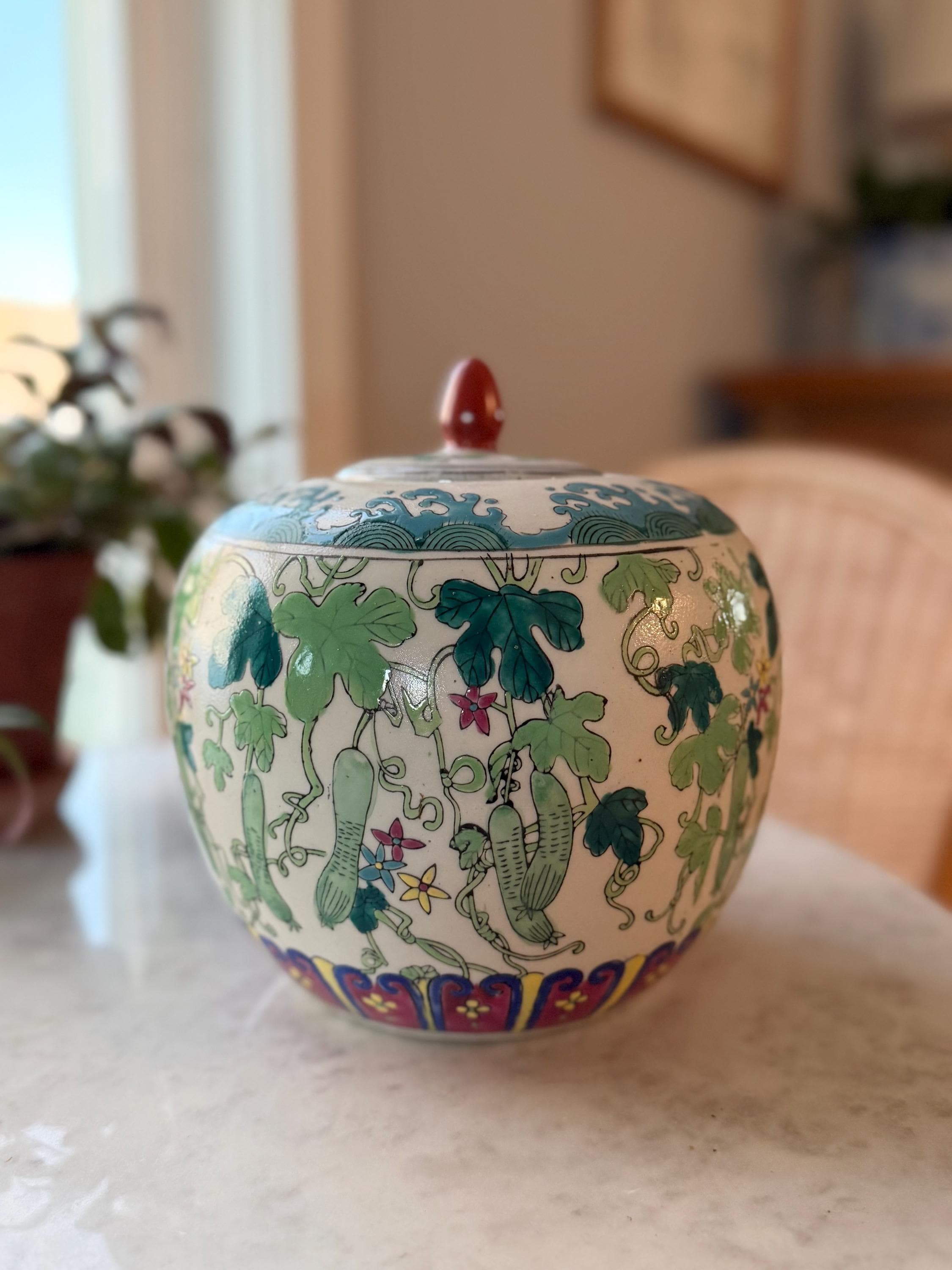 Vintage Famille Verte Melon Jar, Chinese Porcelain Gourd Vase - Etsy