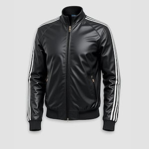 Vintage Adidas Leather Jacket - Etsy