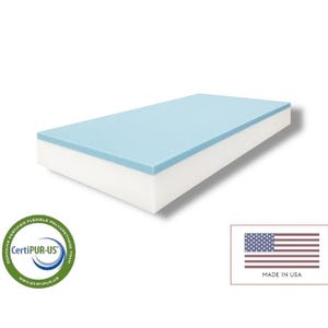 48” x 80” Gel Memory Foam Pad – RV Bunk Cushion Insert with Supportive High-Density Foam Base