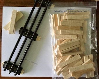 MODEL RAILROAD TIES for Lionel O gauge/scale tubular train track | 100 pieces
