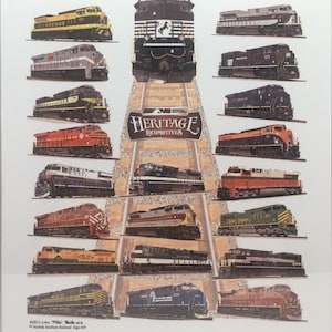 Norfolk Southern Railroad Metal Sign | Heritage Diesel Trains | 12&quot;x10&quot; | USA