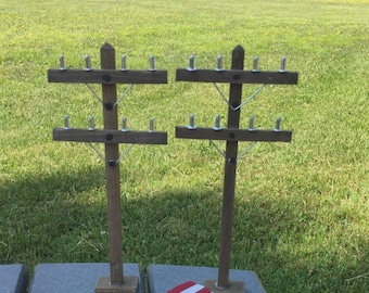 LINEMAN PARTY DECORATIONS - Power Poles for Journeymen, Electricians & Utility Workers (Choice of 7" or 12" Tall)