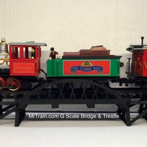G Scale Bridge with Trestle | 30&quot; Long Miniature Train & Railroad Scenery
