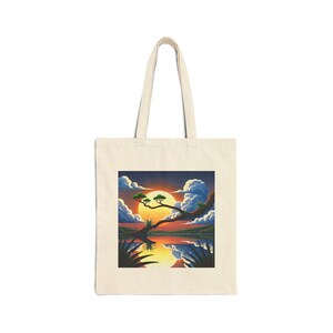 Colorful Cotton Canvas Tote Bag - Eco-Friendly, Reusable Shopping, Beach Bag, Art Tote, Gift for Nature Lovers