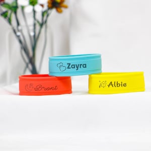 Custom Engraved Silicone Bottle Bands, Personalized Anti-Slip Name Labels for Sippy Cups, Ideal Gift for Kids & Families
