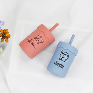 Personalized Silicone Toddler Cup · Engraved Name Sippy Cup · BPA-Free Baby Drinking Cup · Ideal Gift for Boys or Girls
