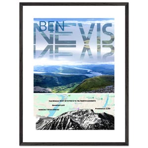 Ben Nevis Framed Poster - Original Photo by Philip Baxter - Natural Wood Frame Art