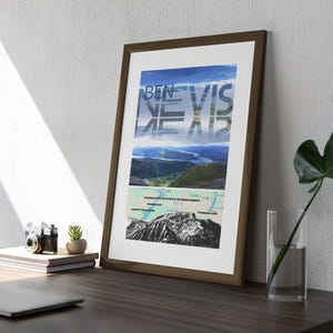 Ben Nevis Mountain Framed Art, Scotland Landscape Poster, Nature Fan Gift, Home Decor for Mountain Lovers