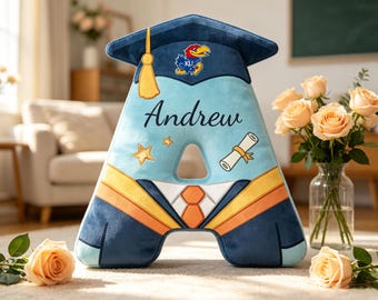 Personalized Graduation Letter Pillow, Custom College School Logo Pillow,Graduation Cushion,2026 Graduation Gift