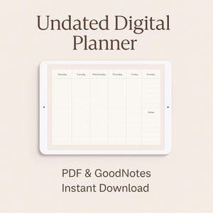 Undated Digital Planner - GoodNotes & PDF - Minimalist Daily Weekly Monthly Layouts