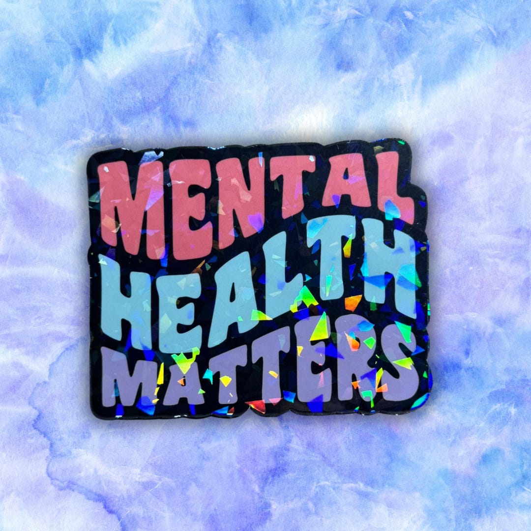 Mental Health Matters Sticker, Pastel Self Care Therapy Sticker for ...