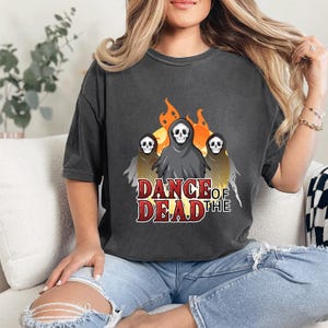 Comfort Colors,Halloween Tshirt, Halloween Zombie Shirt, Scary Halloween Zombie Shirt, Halloween Skull Shirt, Dance of the Dead Shirt Design