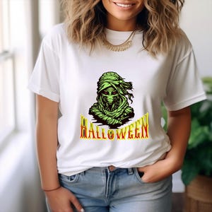 Halloween Mummy Comfort Colors Shirt: Scary Pumpkin Season Tee