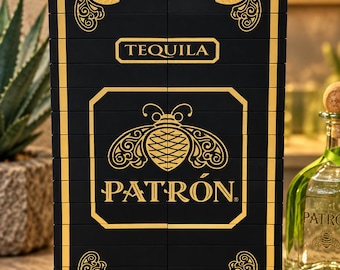 Patrón Tequila Folding Door Display Box | LED-Lit Bottle Display | 750ml Tequila Gift Display