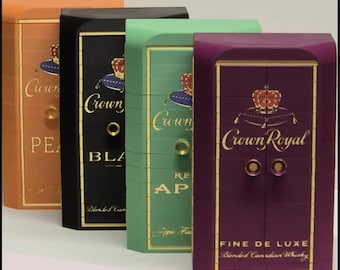 Crown Royal Apple, Peach, Black Display Case: 3D Printed LED Lighted Bar Decor